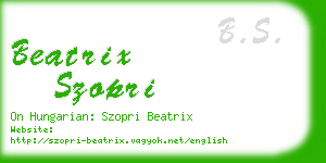 beatrix szopri business card